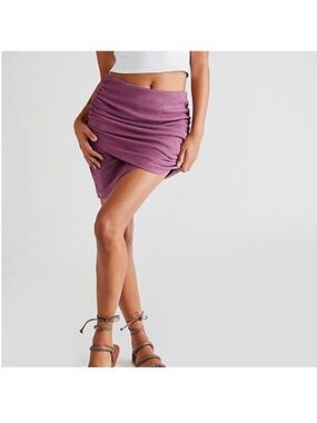 Free People women’s Angie Wrap Skirt purple stretch summer spring comfort